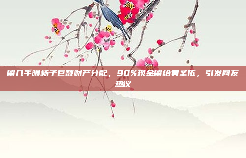 留几手曝杨子巨额财产分配，90%现金留给黄圣依，引发网友热议