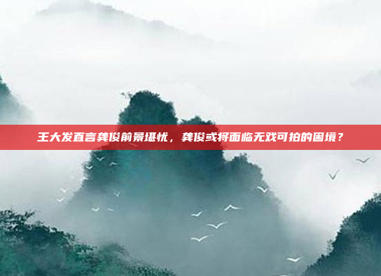 王大发直言龚俊前景堪忧，龚俊或将面临无戏可拍的困境？