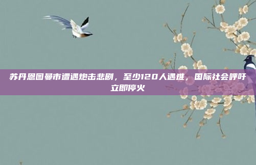 苏丹恩图曼市遭遇炮击悲剧，至少120人遇难，国际社会呼吁立即停火